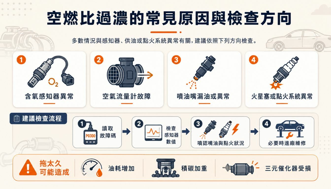 空燃比過濃的常見原因