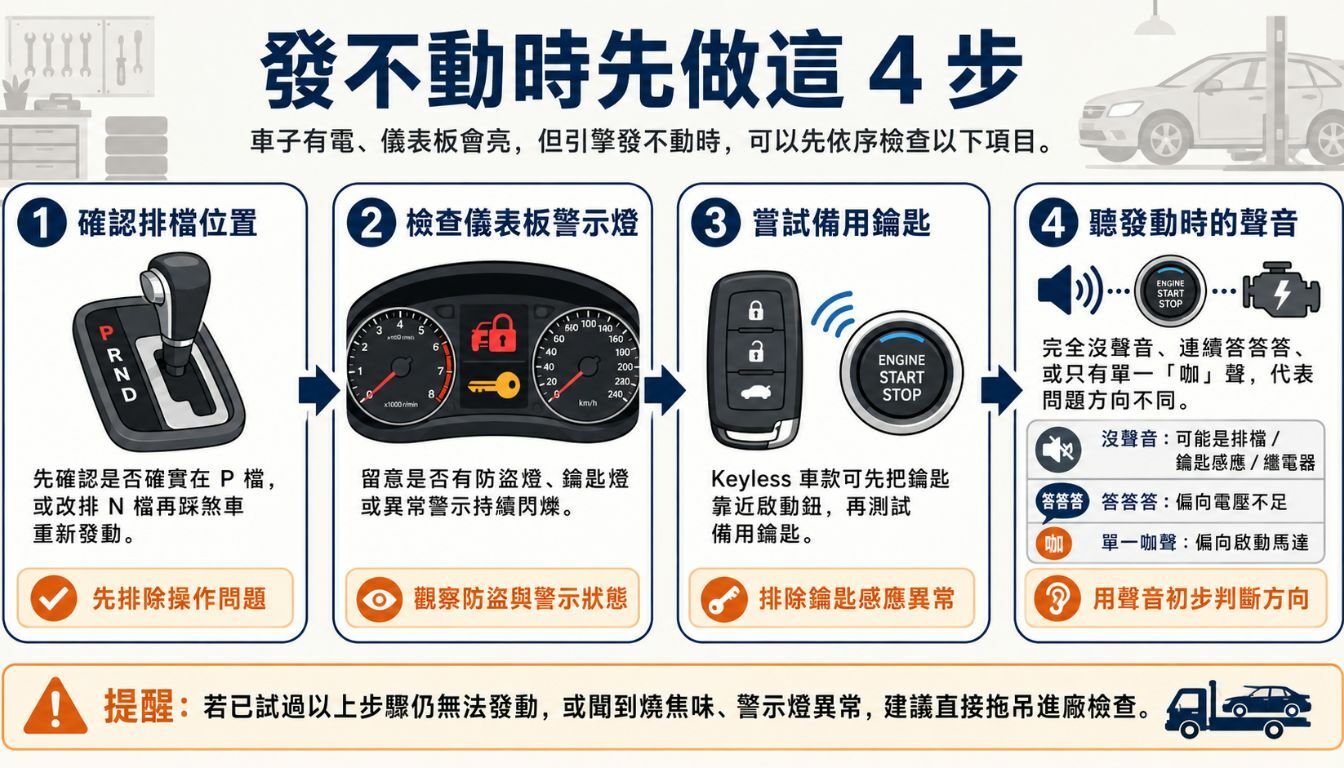 車子有電卻發不動 先做這4步