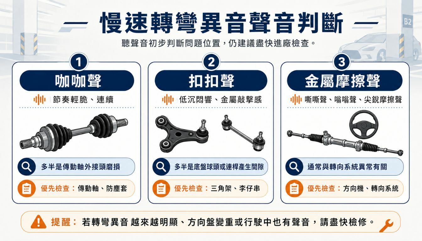 轉彎有不同聲音代表什麼問題