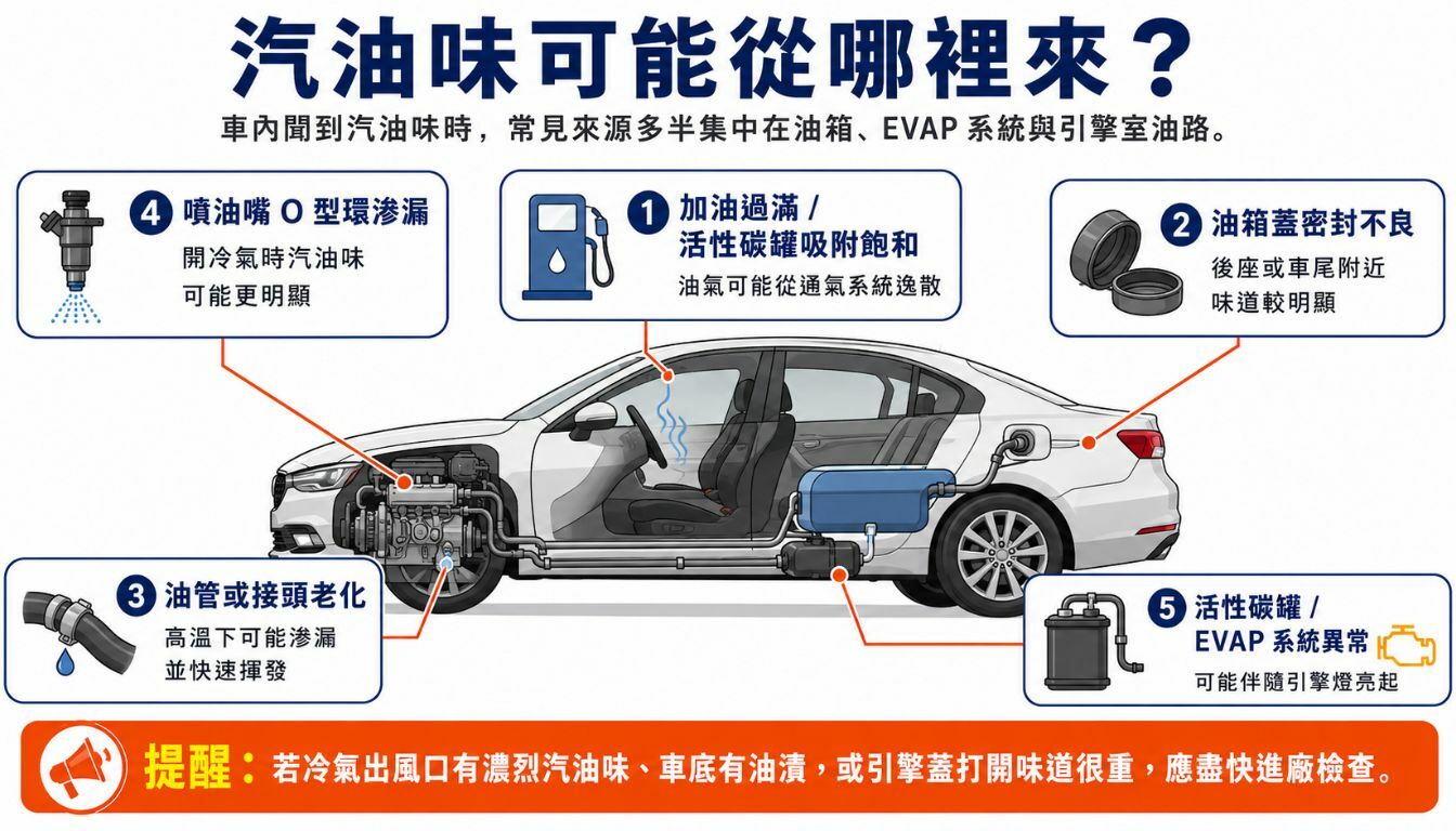 車內有汽油味的常見原因